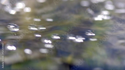 水面を流れる水滴