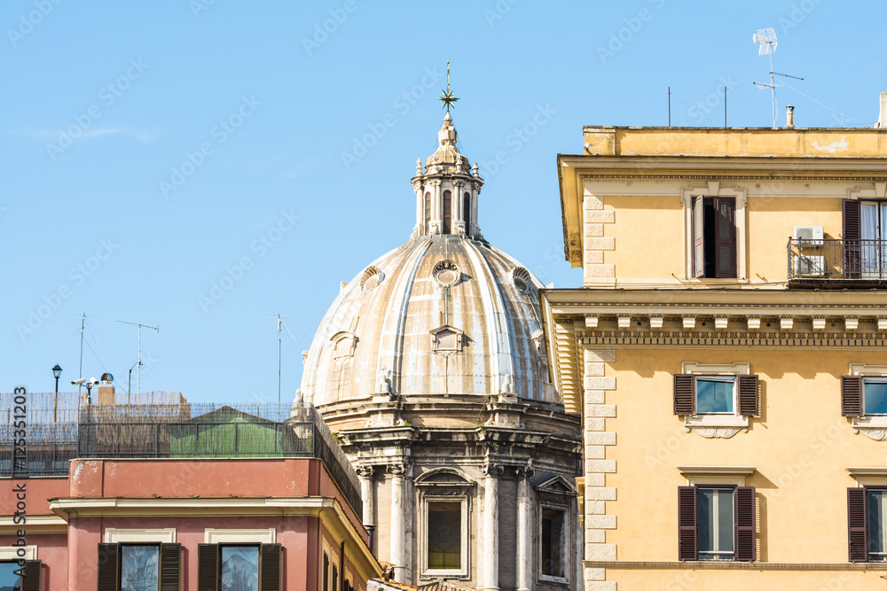 italian style facades and antique dome