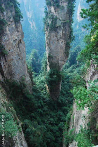 Zhangjiajie. Huangshi Stockaded Village Scenic Spot. Located in Wulingyuan Scenic and Historic Interest Area which was designated a UNESCO World Heritage Site as well as an scenic area in china.