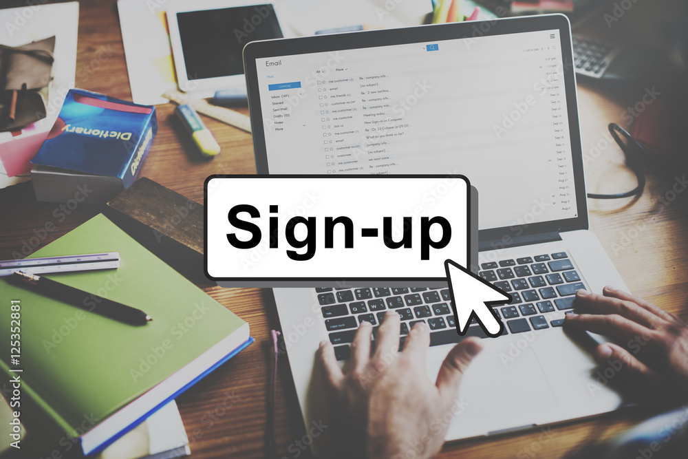 Naklejka premium Sign-Up Join Login Member Network Page User Concept