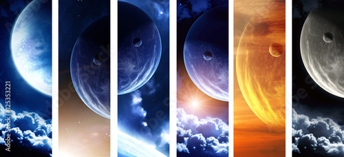 Fototapeta Naklejka Na Ścianę i Meble -  Collection of space banners