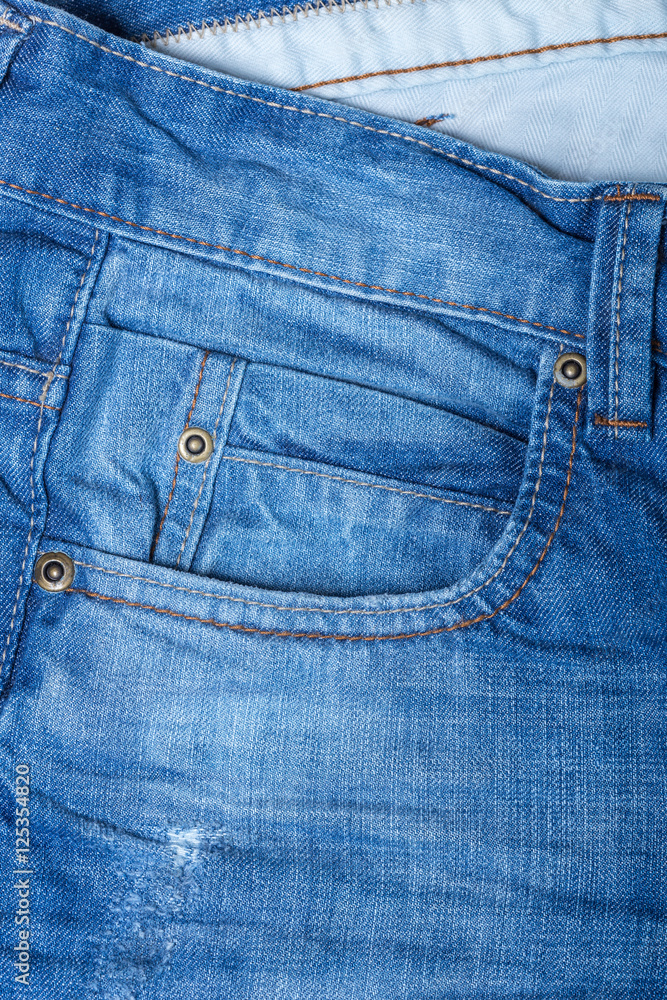 Detail of blue jeans Detail of blue jeans