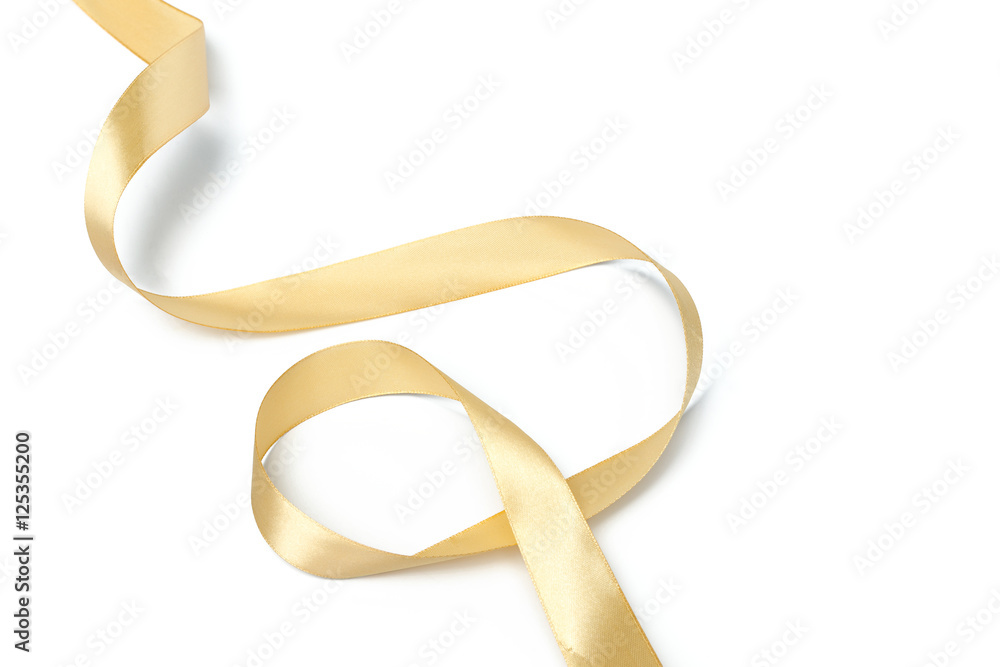 Golden ribbon collection isolated on white Golden ribbon collection isolated on white