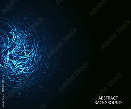 Bright glowing background with electric lines with place for text. Vector