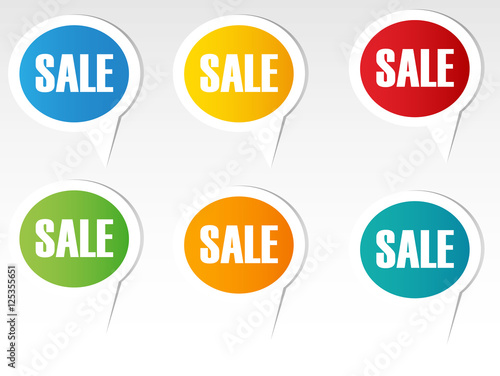 colorful sales speech bubbles set