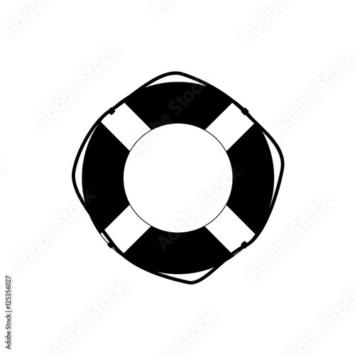 Спасательный круг морской иконка вектор Lifebuoy черный силуэт
