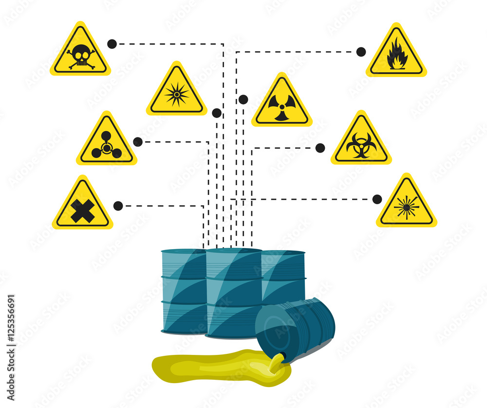 Cartoon illustration on the theme of products of the chemical industry ...