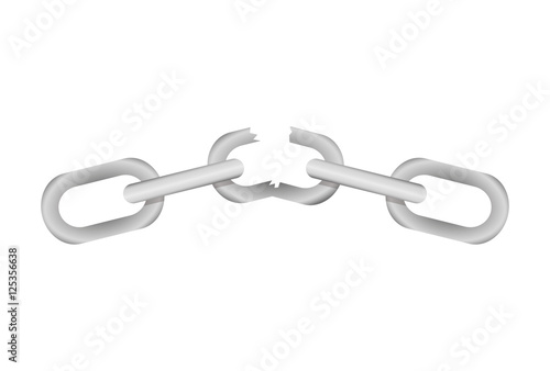 silhouette with metal broken chain vector illustration
