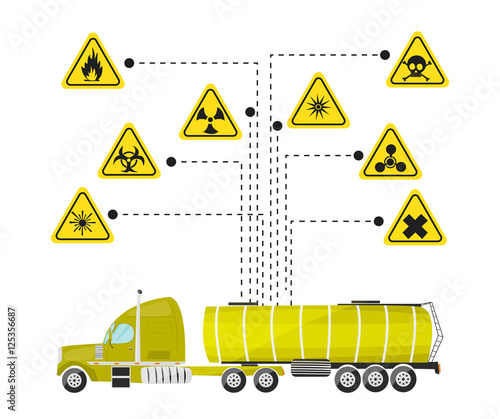 Cartoon illustration on the theme of products of the chemical industry. Vector