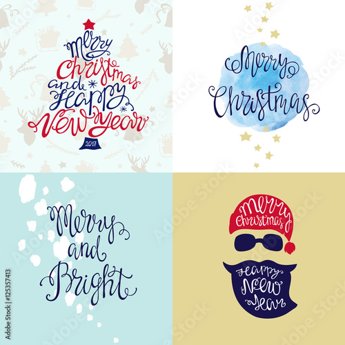 Set of Christmas greeting cards.
