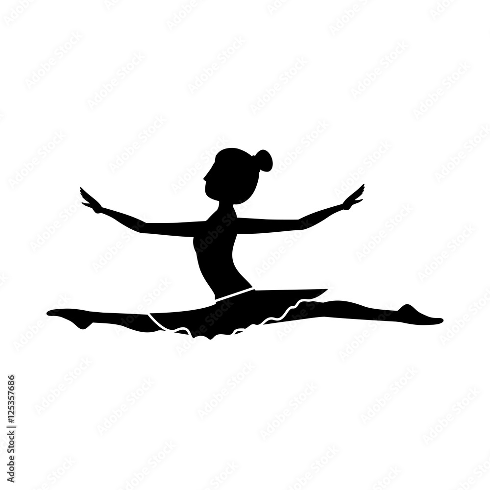 silhouette with dancer position spear vector illustration silhouette with dancer position spear vector illustration