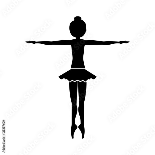 silhouette dancer fifth position entrechat vector illustration