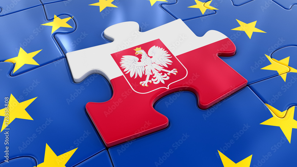 Naklejka premium Poland Jigsaw as part of EU 