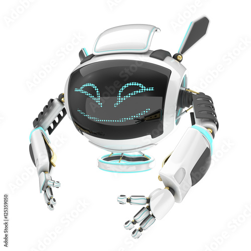 Cyber dron robotic character. 3d illustration
