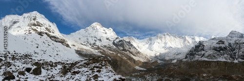Morning panoramic view from mount Annapurna range