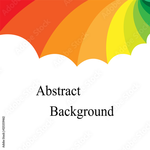 Rainbow Colored  Concave Diminished Stripes. Template for Labels, Fliers, Banners, Badges, Posters, Stickers and Advertising Actions. Vector Illustration