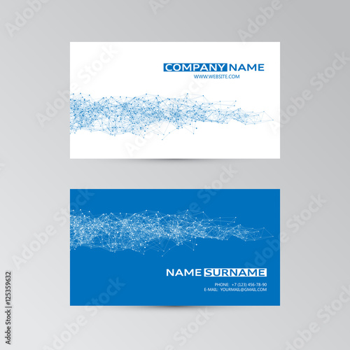 Vector template of business card with abstract elements