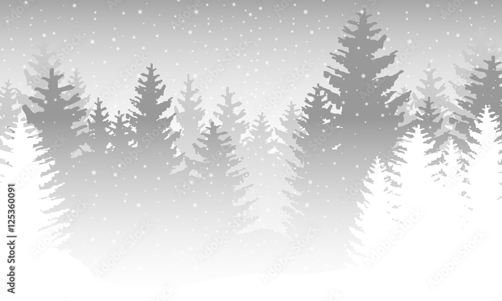 Wald im Winter - Grau