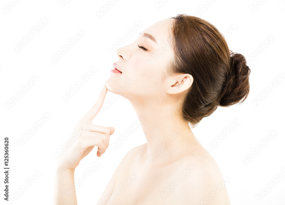 Beautiful face of young woman with clean fresh skin Beautiful face of young woman with clean fresh skin