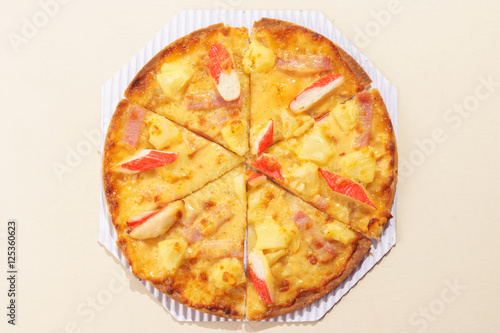 Italian pizza on white background
