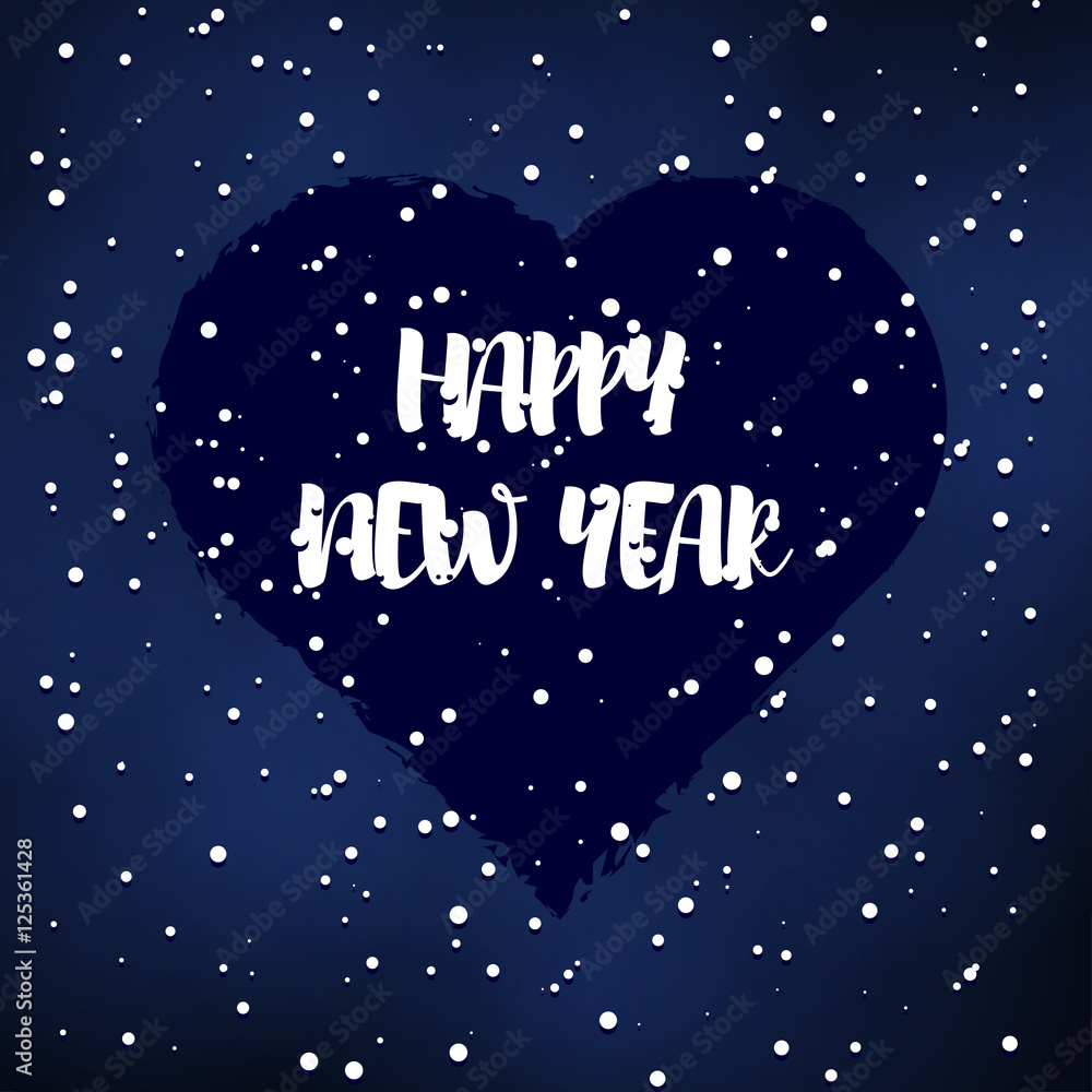 Naklejka premium Winter greeting postcard with wishes for a happy new year. Vector