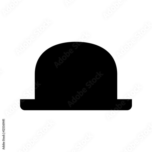 black silhouette hat with round shape vector illustration