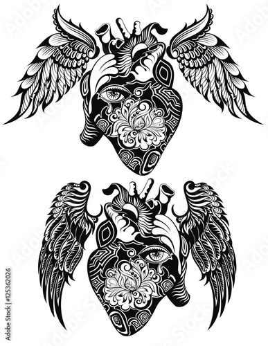 Decorative Human heart tattoo