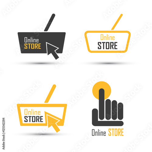 Shopping logo vector set. Online store concept.