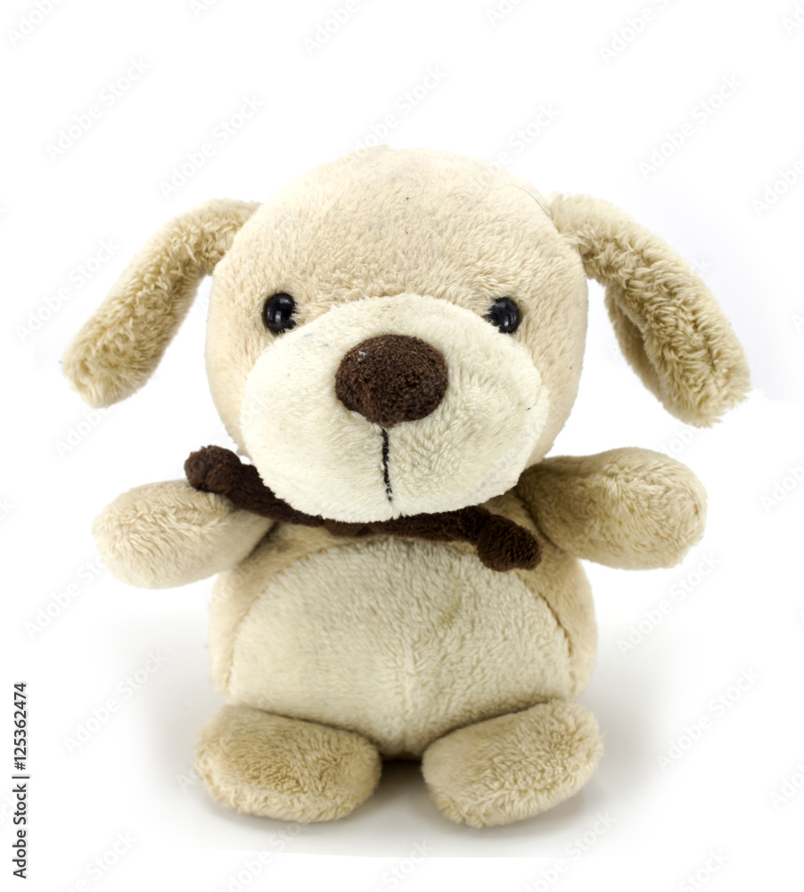 Dog plush toy isolated on white Dog plush toy isolated on white