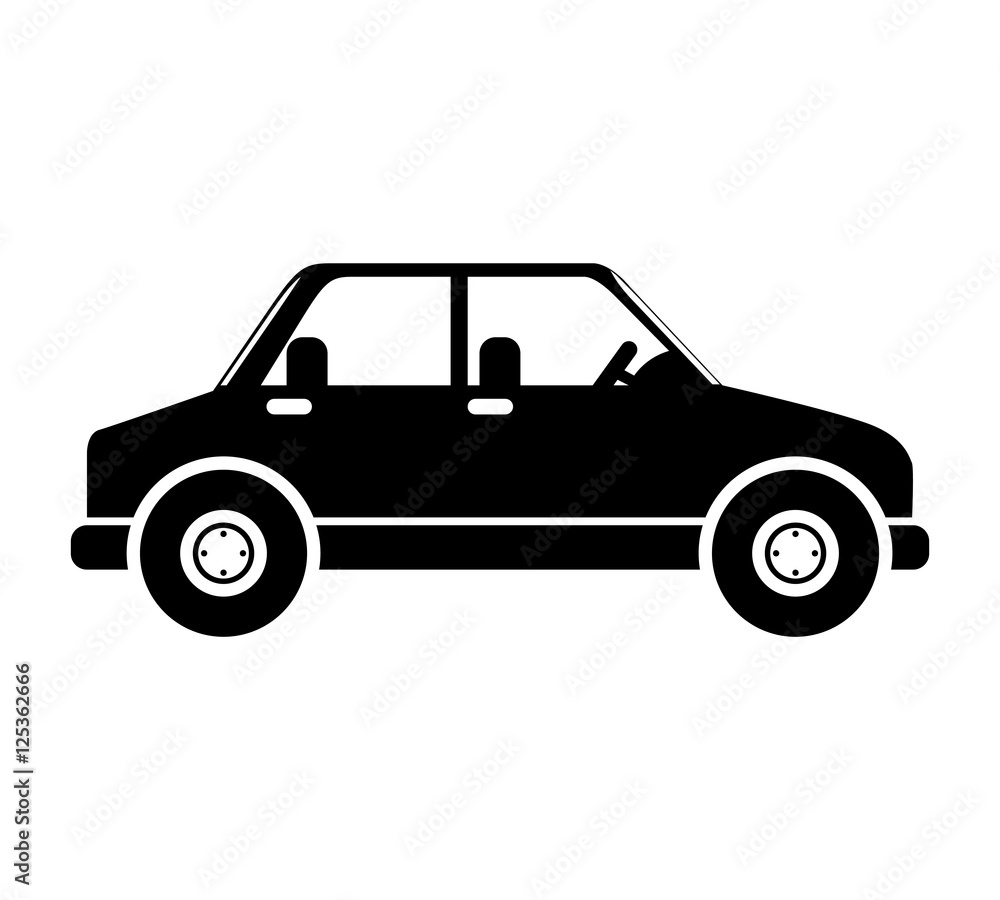 silhouette in black color of vehicle vector illustration