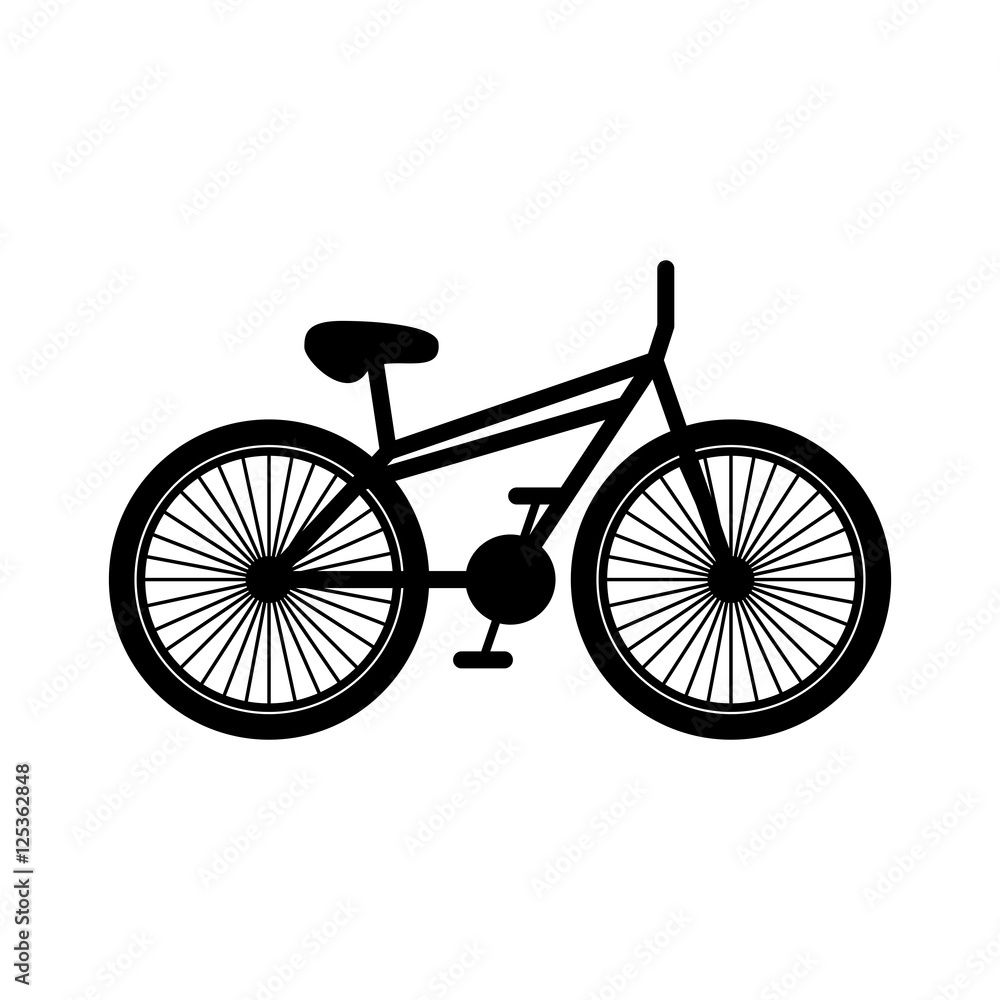 black silhouette bicycle with pedals vector illustration