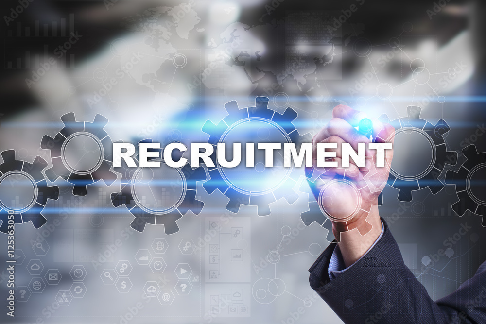 Businessman is drawing on virtual screen. recruitment concept. Businessman is drawing on virtual screen. recruitment concept.