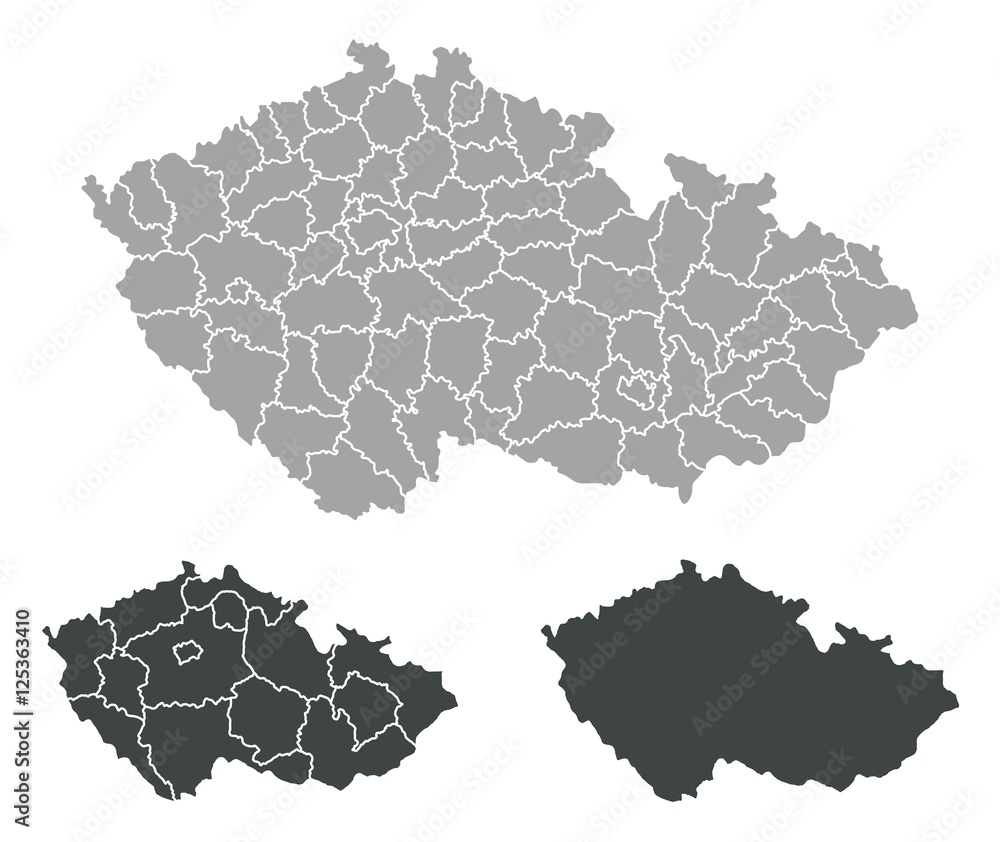 Map of Czech Republic - obrazy, fototapety, plakaty 
