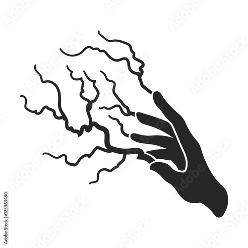 Lightning spell icon in black style isolated on white background. Black and white magic symbol stock vector illustration.