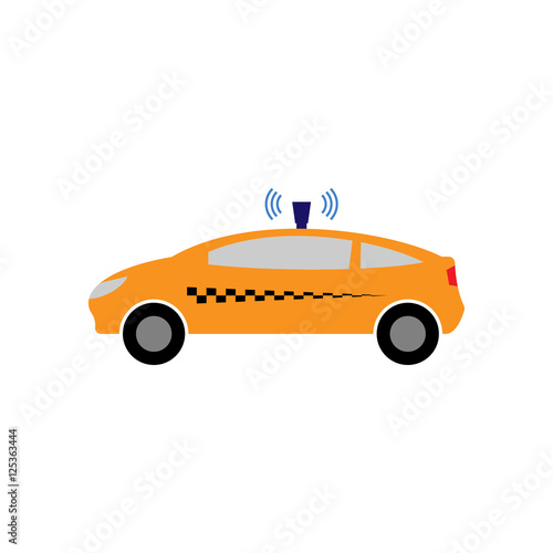 Self-driving taxi vector illustration
