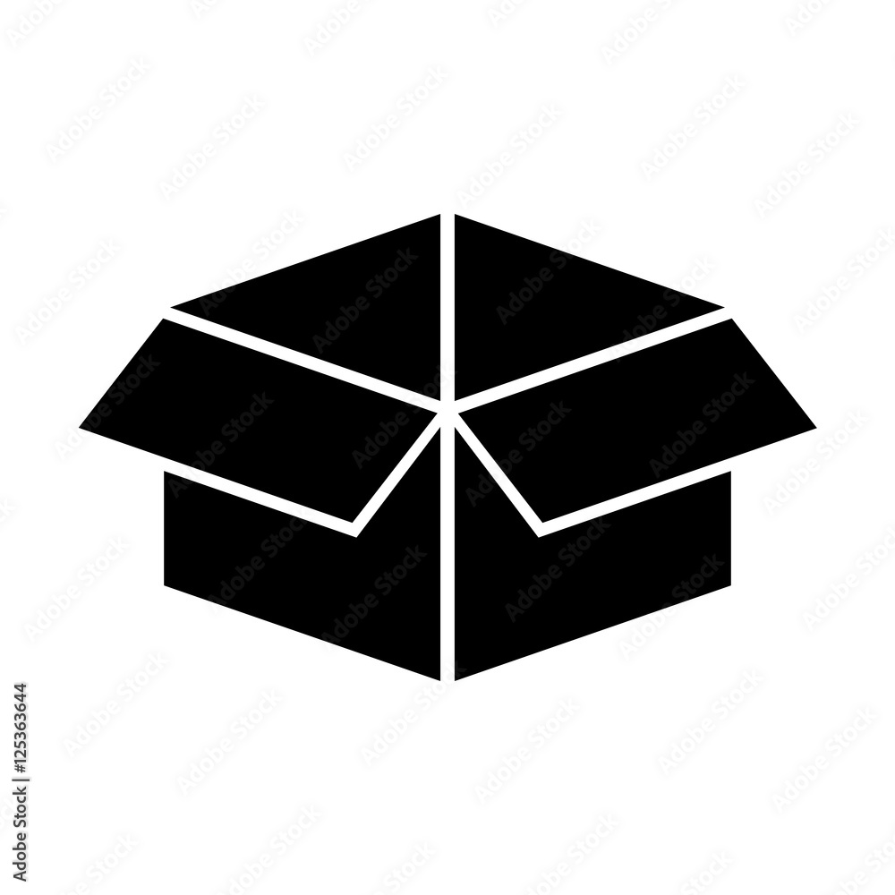 black silhouette open packing box vector illustration black silhouette open packing box vector illustration