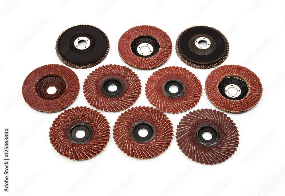 Fototapeta premium Industrial polishing and grinding wheels set