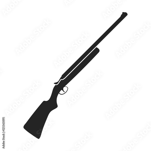 Fotografie, Obraz Hunting rifle icon in black style isolated on white background