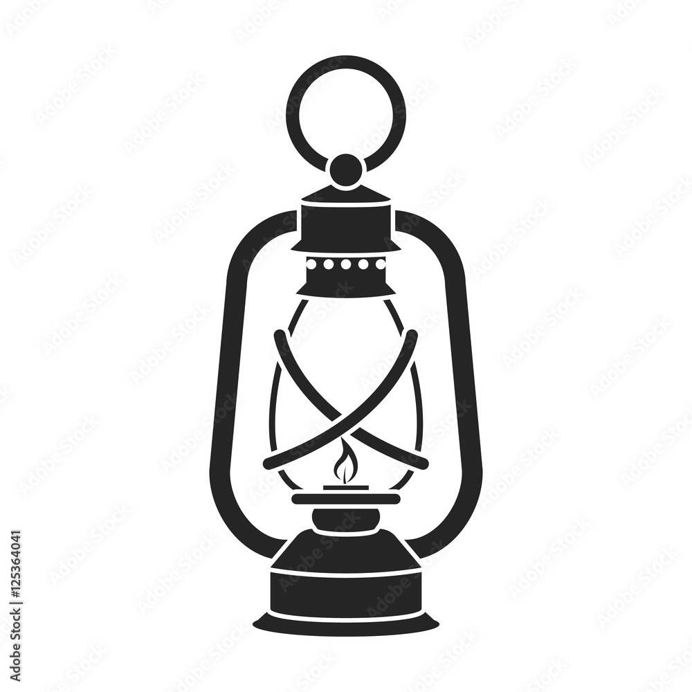 Vettoriale Stock Lantern icon in black style isolated on white