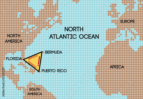 Vector map of the Bermuda Triangle.