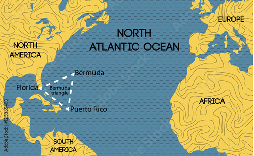 Vector map of the Bermuda Triangle.