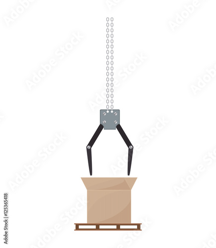 crane mechanics holding a package in stowage vector illustration