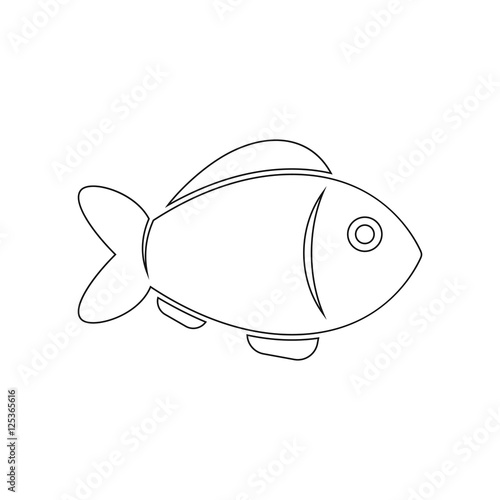 Fish outline icon vector simple illustration.