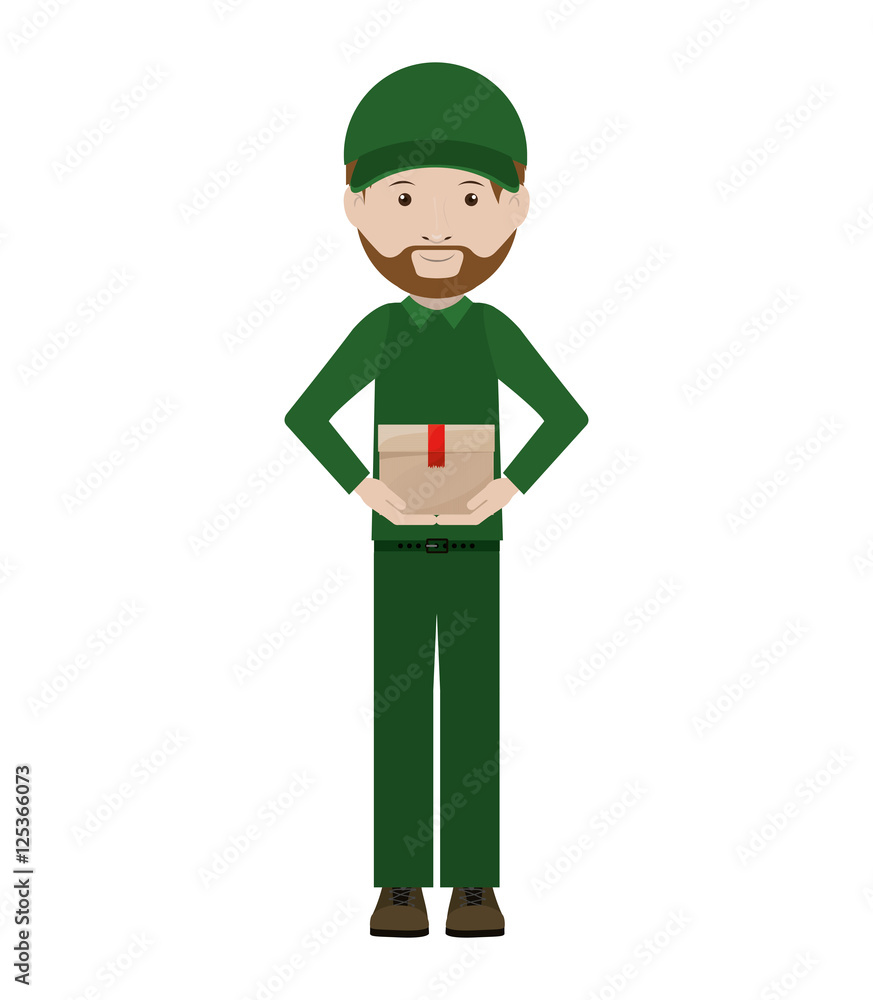 body messenger with sealed small box vector illustration body messenger with sealed small box vector illustration