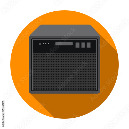 Guitar amplifier icon in flat style isolated on white background. Musical instruments symbol stock vector illustration