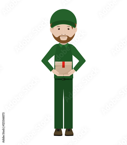 body messenger with sealed small box vector illustration
