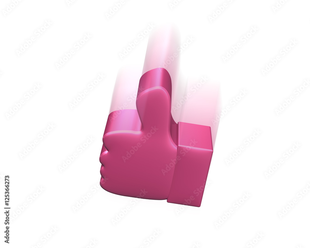 Falling down thumb up, 3D rendering Falling down thumb up, 3D rendering