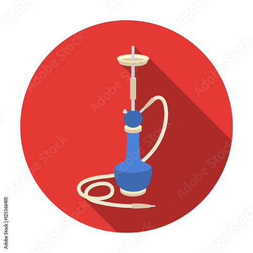 Hookah icon in flat style isolated on white background. Turkey symbol stock vector illustration.