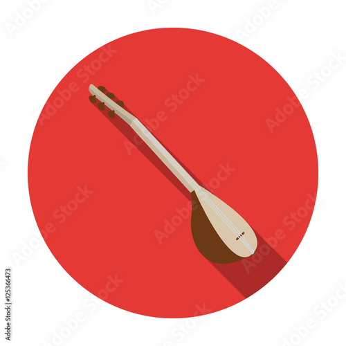 Saz icon in flat style isolated on white background. Turkey symbol stock vector illustration.