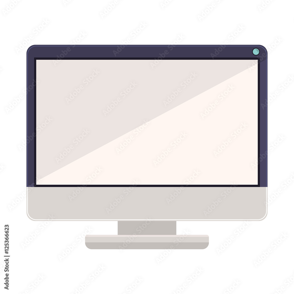 tech computer with wide screen and flat display vector illustration tech computer with wide screen and flat display vector illustration